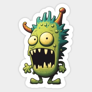Green Cute Little Monster Sticker